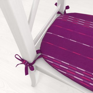 Oblý bavlnený podsedák Olivia OL-002 Pásiky na fialovom - 39x37x3 cm - detail 1 - Biante.sk