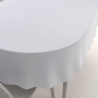 Teflonový oválný ubrus TF-078 Ornamenty - studená bílá - Biante.cz