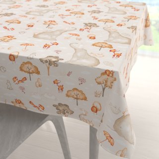 Dětský bavlněný čtvercový ubrus Sandra SA-692 Slon a jeho kamarádi na světle šedobéžovém - Biante.cz Dětský bavlněný čtvercový ubrus Sandra SA-692 Slon a jeho kamarádi na světle šedobéžovém - Biante.cz