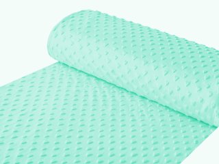 Dětská látka Minky 3D srdíčka MKS-002 Mintová - šířka 150 cm - detail 1 - Biante.cz