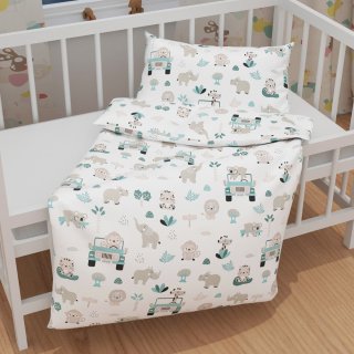 Dětské bavlněné povlečení do postýlky Sandra SA-477 Šedobéžová zvířátka v Safari - detail 1 - Biante.cz Dětské bavlněné povlečení do postýlky Sandra SA-477 Šedobéžová zvířátka v Safari - detail 1 - Biante.cz