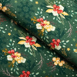 Bavlnená látka/plátno Sandra SA-713 Vianočné cezmíny na zelenom - šírka 160 cm - Biante.sk Bavlnená látka/plátno Sandra SA-713 Vianočné cezmíny na zelenom - šírka 160 cm - Biante.sk