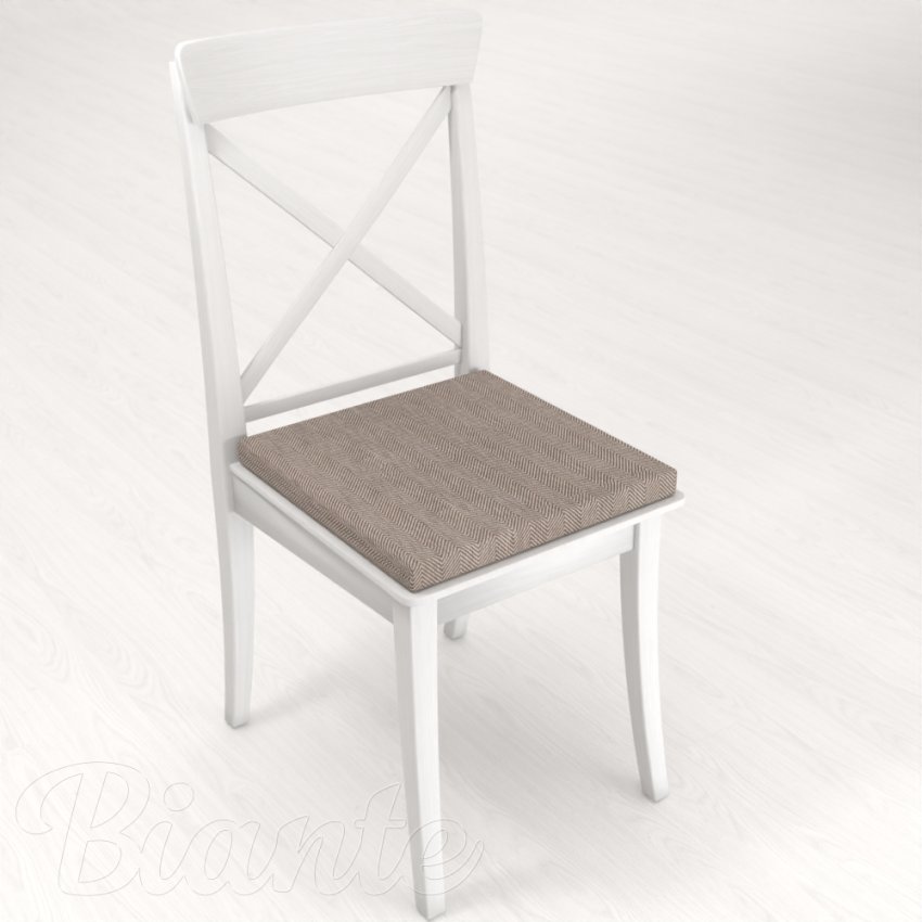 Čtvercový podsedák BKM-302 Šedohnědé cik-cak proužky - 38x38x3 cm - detail 1 - Biante.cz