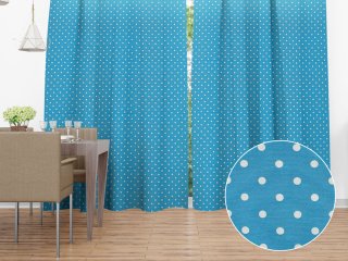 Dekorační závěs na míru Leona LN-021 Bílé puntíky na modrém - Biante.cz Dekorační závěs na míru Leona LN-021 Bílé puntíky na modrém - Biante.cz