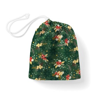 Bavlněný pytlík/sáček na přezůvky Sandra SA-713 Vánoční cesmíny na zeleném - Biante.cz Bavlněný pytlík/sáček na přezůvky Sandra SA-713 Vánoční cesmíny na zeleném - Biante.cz