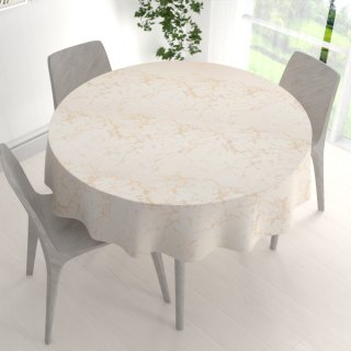 Dekoračný okrúhly obrus Parma PM-115 Zlatý mramor na béžovom - detail 1 - Biante.sk