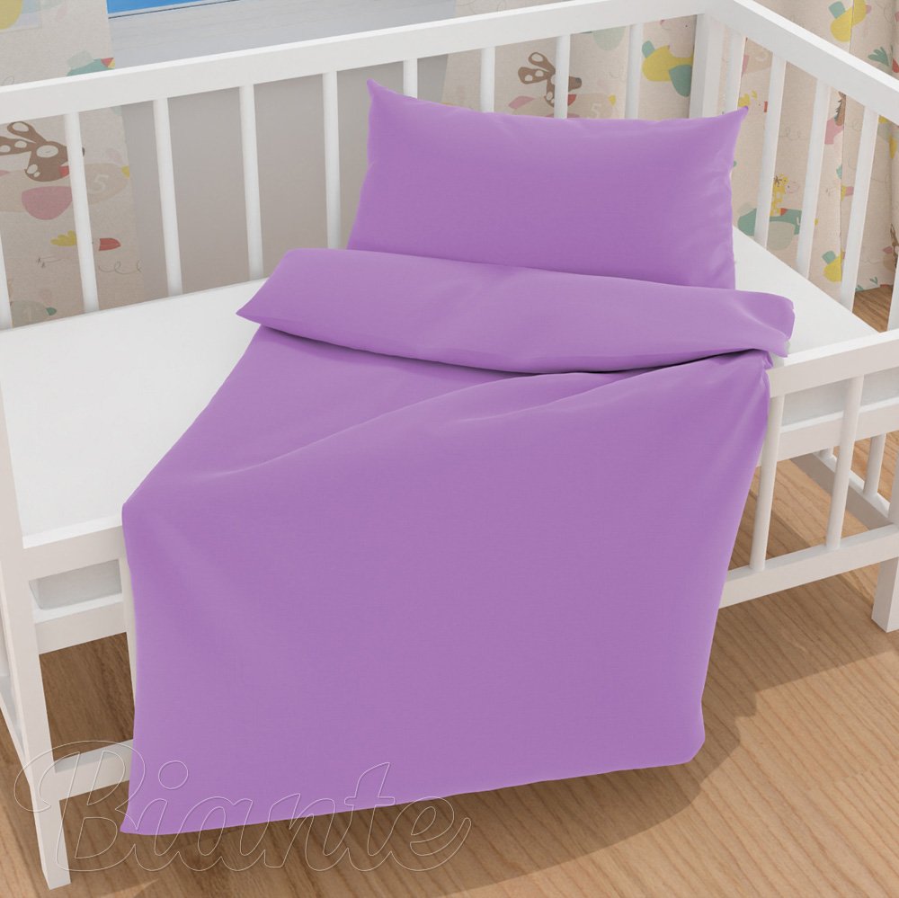 Dětské saténové povlečení do postýlky ST-009 Levandulové - detail 1 - Biante.cz