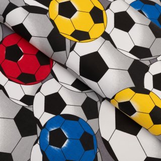Detská bavlnená látka/plátno Sandra SA-580 Farebné a sivé futbalové lopty - šírka 160 cm - Biante.sk Detská bavlnená látka/plátno Sandra SA-580 Farebné a sivé futbalové lopty - šírka 160 cm - Biante.sk