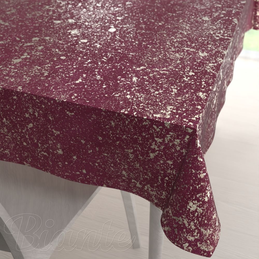 Velký sametový obdélníkový ubrus Isabela IBL-006 Gold Design vínový - Biante.cz