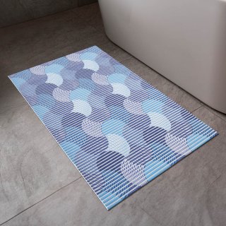 Koupelnová pěnová rohož / předložka PRO-035 Modro-bílé vlnky - metráž šířka 65 cm - detail 1 - Biante.cz