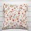 Bavlnená obliečka na vankúš s lemom Sandra SA-731 Červený kvetovaný vzor na bielom - Biante.sk