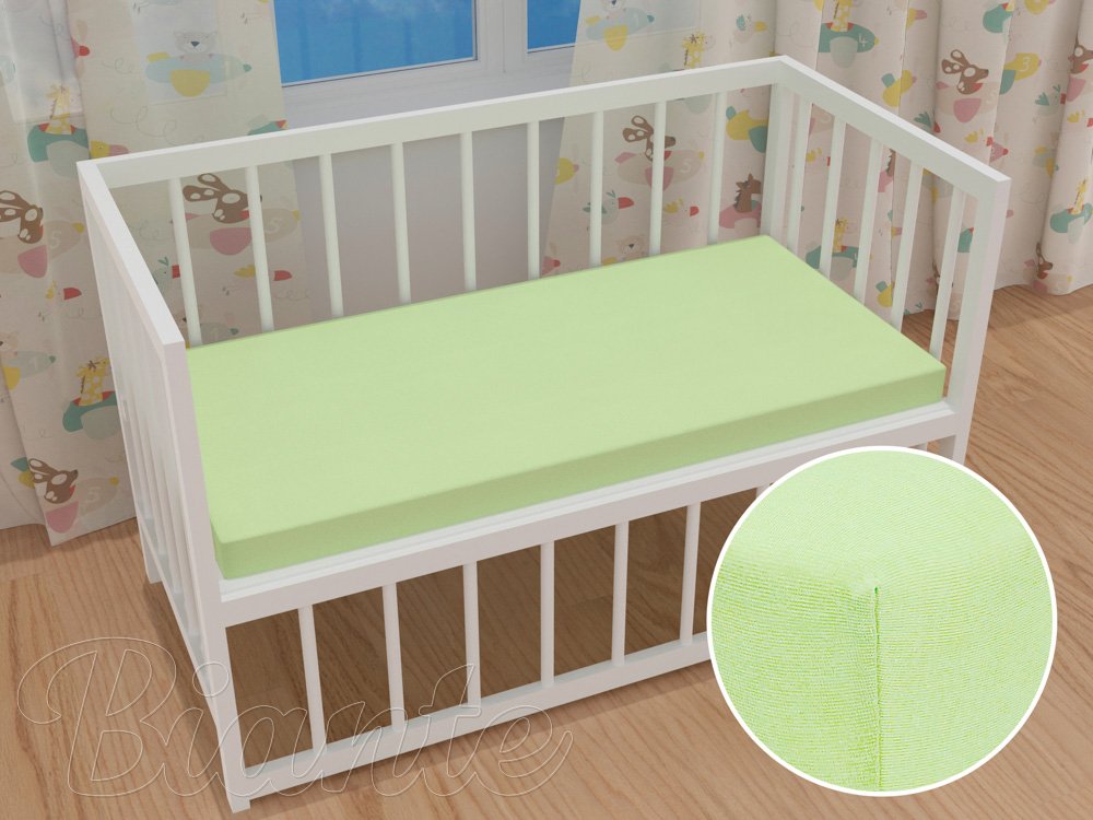 Dětské jersey napínací prostěradlo do postýlky JR-018 Pastelově zelené - Biante.cz Dětské jersey napínací prostěradlo do postýlky JR-018 Pastelově zelené - Biante.cz