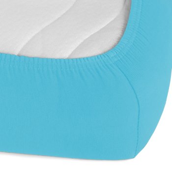 Jersey napínacie prestieradlo JR-017 Azúrovo modré - detail 1 - Biante.sk