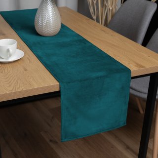 Sametový běhoun na stůl Velvet Premium SVP-025 Petrolejový - Biante.cz