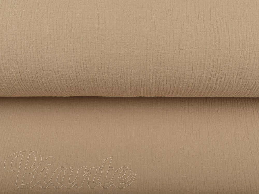 Mušelín dvojitá gázovina MSN-024 Pískově béžová - metráž šířka 160 cm - detail 5 - Biante.cz
