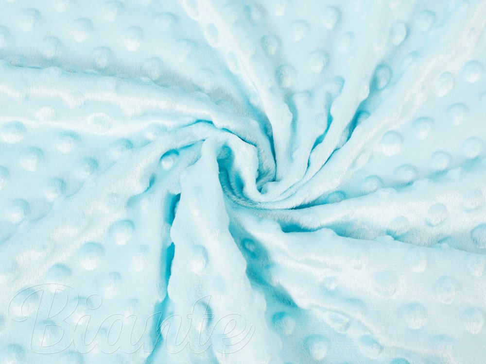 Dětská látka Minky 3D puntíky MKP-013 Ledová modrá - šířka 150 cm - detail 1 - Biante.cz Dětská látka Minky 3D puntíky MKP-013 Ledová modrá - šířka 150 cm - detail 1 - Biante.cz