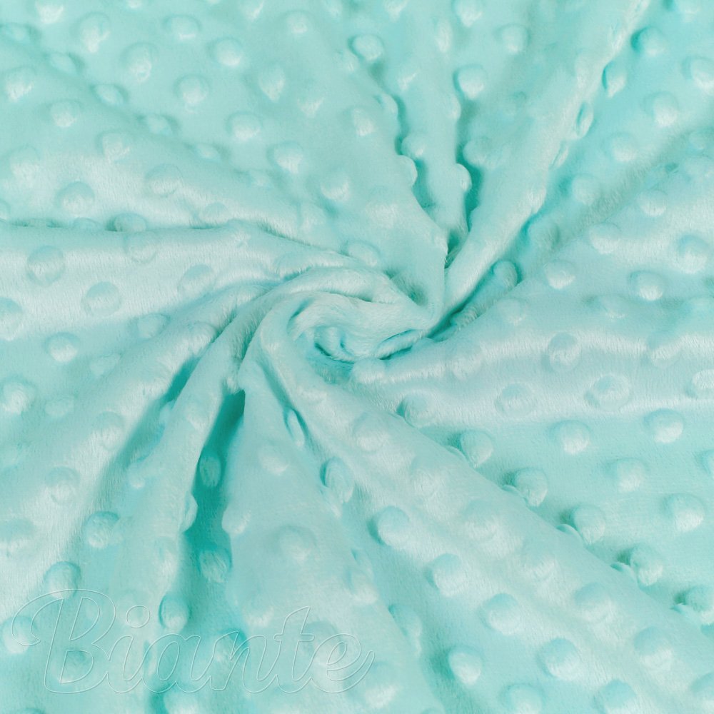 Dětská látka Minky TOP 3D puntíky MKP-055 Světle mintová - šířka 170 cm - detail 1 - Biante.cz