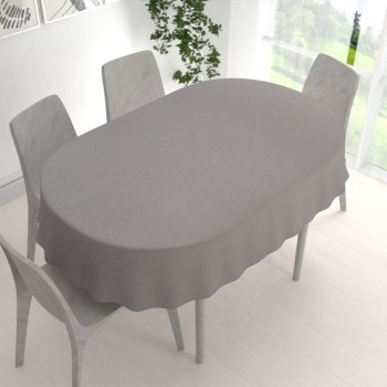 Velký dekorační oválný ubrus BKR-503 Šedý režný - detail 1 - Biante.cz Velký dekorační oválný ubrus BKR-503 Šedý režný - detail 1 - Biante.cz