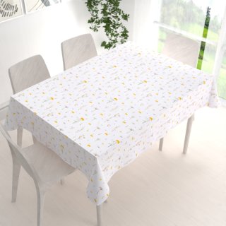 Bavlněný obdélníkový ubrus Sandra SA-497 Žluté bylinky na bílém - detail 1 - Biante.cz Bavlněný obdélníkový ubrus Sandra SA-497 Žluté bylinky na bílém - detail 1 - Biante.cz