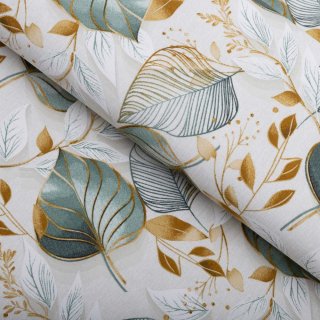 Dekorační látka Leona LN-174 Zelené listy na režném - šířka 140 cm a 280 cm - Biante.cz Dekorační látka Leona LN-174 Zelené listy na režném - šířka 140 cm a 280 cm - Biante.cz