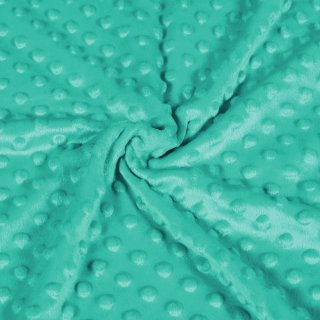 Dětská látka Minky 3D puntíky MKP-047 Tyrkysově zelená - šířka 150 cm