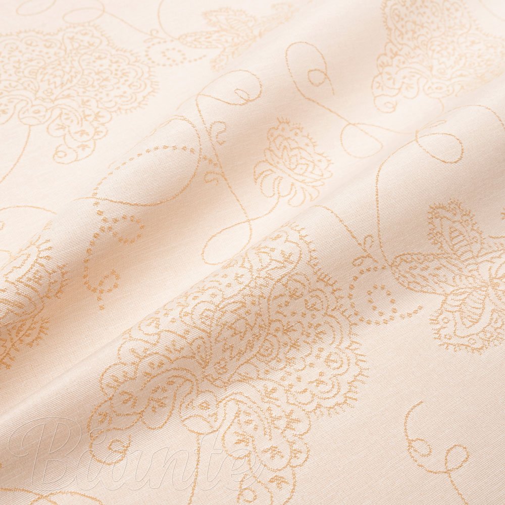 Teflonová látka na ubrusy TF-099 Zlaté květované ornamenty na béžovém - šířka 180 cm - detail 2 - Biante.cz