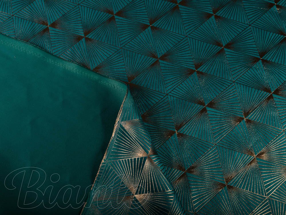 Sametová látka Isabela IBL-008 Rose Gold trojúhelníky na petrolejovém - šířka 280 cm - detail 6 - Biante.cz Sametová látka Isabela IBL-008 Rose Gold trojúhelníky na petrolejovém - šířka 280 cm - detail 6 - Biante.cz