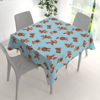 Dětský bavlněný čtvercový ubrus Sandra SA-724 Plyšoví medvídci na modrém - detail 1 - Biante.cz