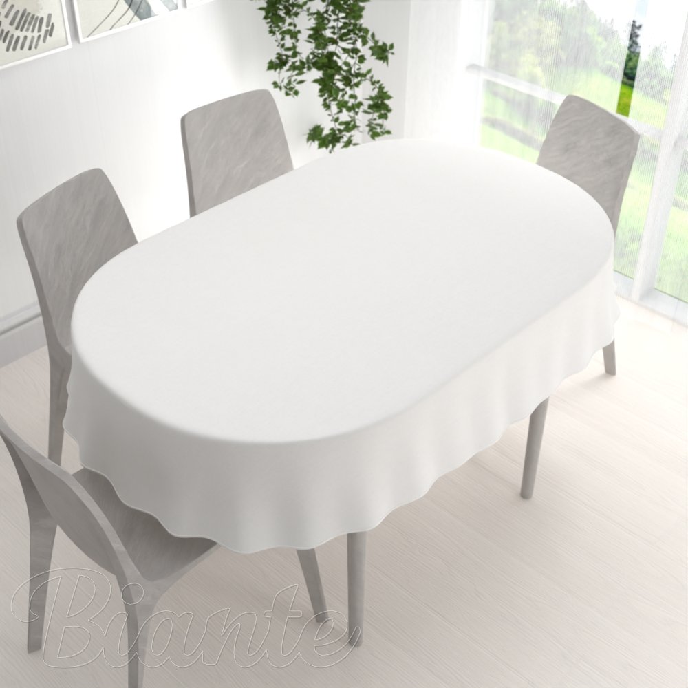 Dekorační oválný ubrus BKW-201 Slonová kost žíhaná - detail 1 - Biante.cz