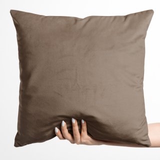 Sametový povlak na polštář Velvet Premium SVP-005 Světle hnědý - Biante.cz