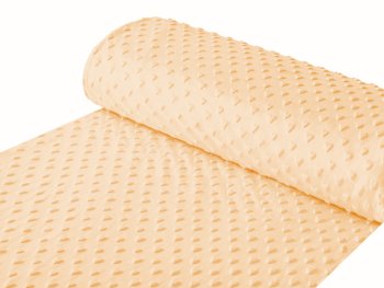 Dětská látka Minky 3D srdíčka MKS-007 Světle meruňková - šířka 150 cm - detail 1 - Biante.cz