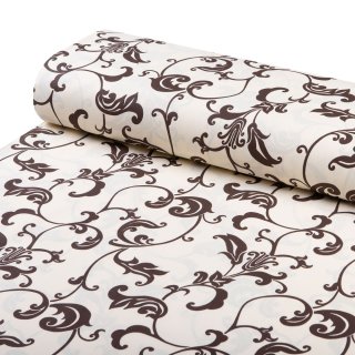 Bavlněná látka/plátno Sandra SA-231 Hnědé ornamenty na krémovém - šířka 160 cm - detail 1 - Biante.cz