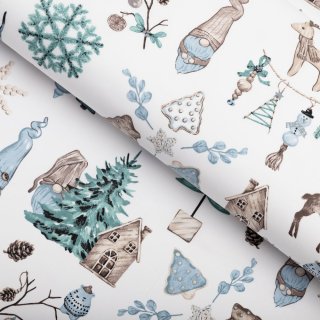 Bavlněná látka/plátno Sandra SA-662 Modro-zeleno-hnědý vánoční vzor - šířka 160 cm - Biante.cz Bavlněná látka/plátno Sandra SA-662 Modro-zeleno-hnědý vánoční vzor - šířka 160 cm - Biante.cz