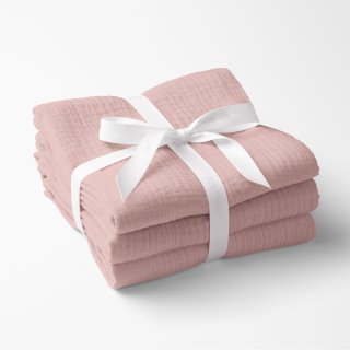 Mušelínová utěrka Nature MSN-078 Pudrově růžová - sada 3 ks - Biante.cz