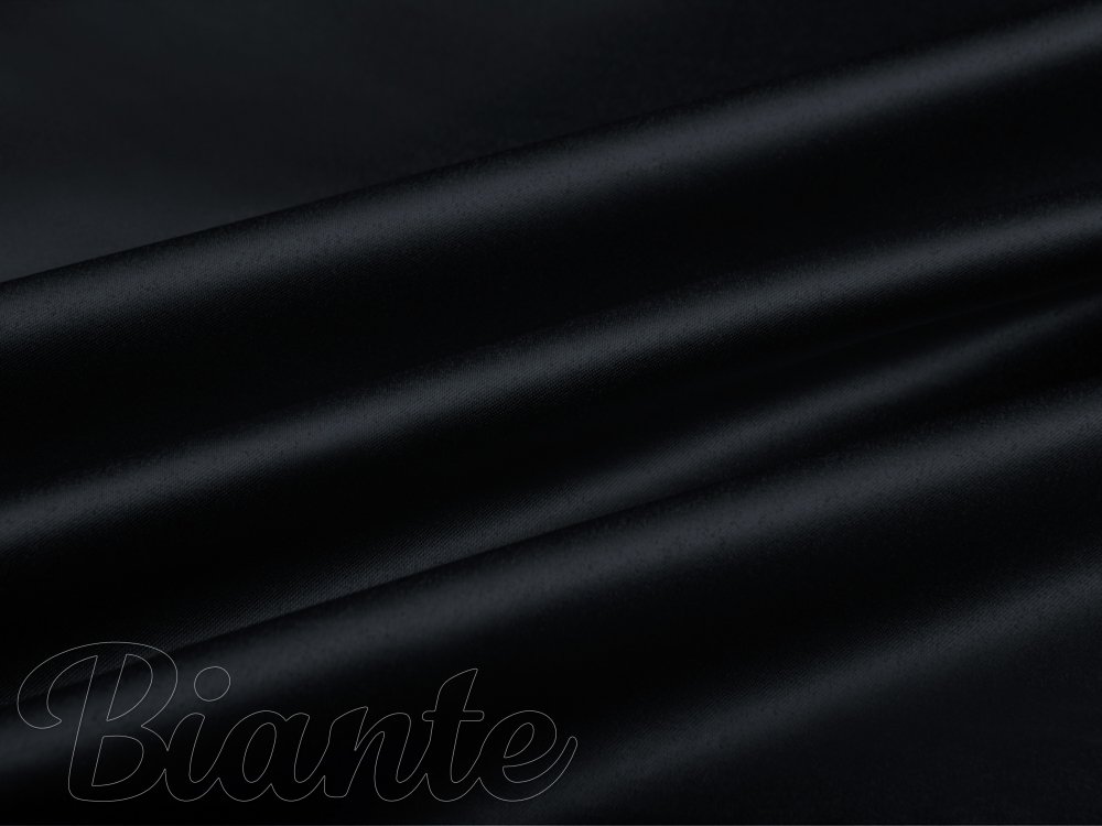 Látka polyesterový satén LUX-026 Černá - šířka 150 cm - Biante.cz