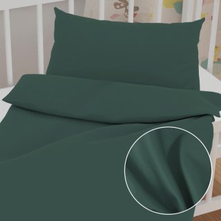 Dětské saténové povlečení do postýlky ST-018 Tmavé lesní zelené - Biante.cz