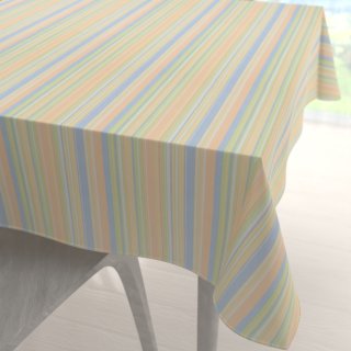 Bavlněný čtvercový ubrus Sandra SA-734 Pastelově barevné proužky - Biante.cz