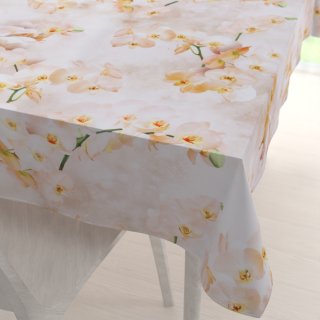 Teflonový obdélníkový ubrus TF-045 Orchideje na béžovém - detail 1 - Biante.cz