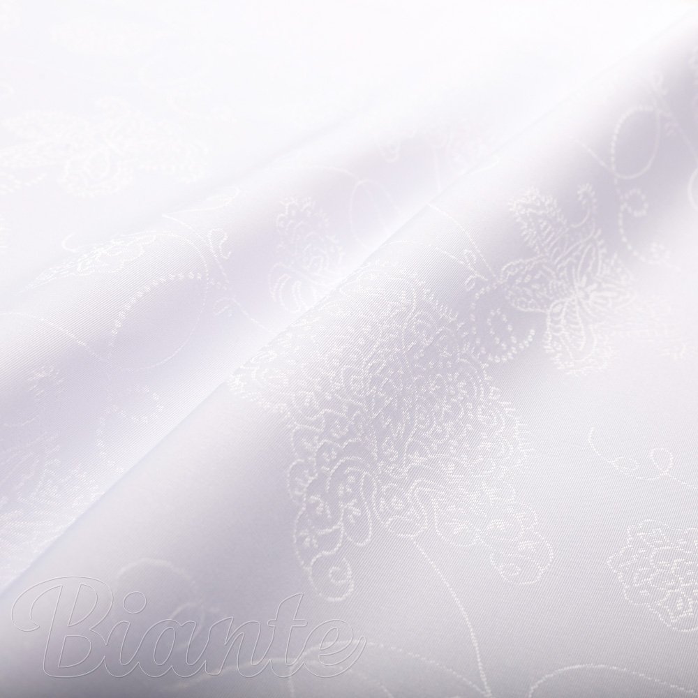 Teflónová látka na obrusy TF-139 Kvetované ornamenty na studenom bielom - šírka 170 cm - detail 2 - Biante.sk