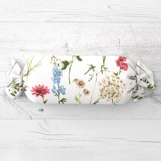 Polštář válec bonbon Sandra SA-667 Velké luční kvítí na bílém - Biante.cz Polštář válec bonbon Sandra SA-667 Velké luční kvítí na bílém - Biante.cz