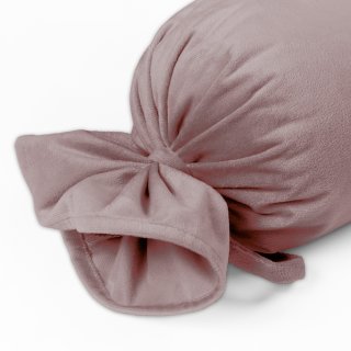 Sametový polštář válec bonbon Velvet Premium SVP-002 Starorůžový - detail 1 - Biante.cz