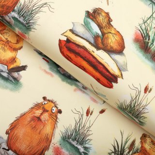 Detská bavlnená látka/plátno Sandra SA-710 Kapybary na krémovom - šírka 160 cm - Biante.sk Detská bavlnená látka/plátno Sandra SA-710 Kapybary na krémovom - šírka 160 cm - Biante.sk