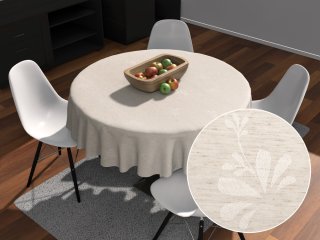 Teflónový okrúhly obrus TF-076 Kvetinový ornament na režnom - Biante.sk Teflónový okrúhly obrus TF-076 Kvetinový ornament na režnom - Biante.sk