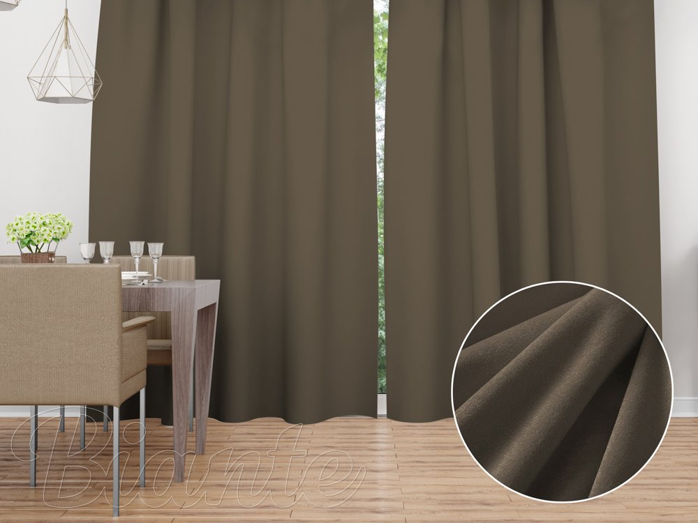 Sametový závěs na míru SV-031 Hnědá khaki - Biante.cz Sametový závěs na míru SV-031 Hnědá khaki - Biante.cz