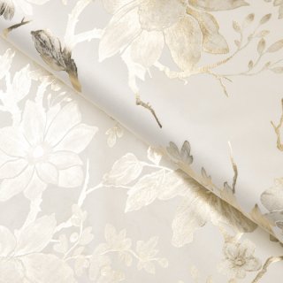 Sametová látka Isabela Flower IBL-022 Zlaté květy na smetanovém - šířka 295 cm - Biante.cz Sametová látka Isabela Flower IBL-022 Zlaté květy na smetanovém - šířka 295 cm - Biante.cz