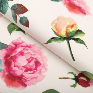 Bavlnená látka/plátno Sandra SA-715 Veľké ružovočervené pivonky na smotanovom - šírka 160 cm - Biante.sk Bavlnená látka/plátno Sandra SA-715 Veľké ružovočervené pivonky na smotanovom - šírka 160 cm - Biante.sk