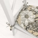 Oblý podsedák PML-089 Biele kvety na béžovom - 39x37x3 cm - detail 1 - Biante.sk
