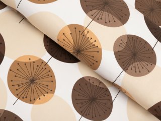 Bavlnená látka/plátno Sandra SA-488 Hnedo-béžové designové púpavy - šírka 160 cm - Biante.sk Bavlnená látka/plátno Sandra SA-488 Hnedo-béžové designové púpavy - šírka 160 cm - Biante.sk