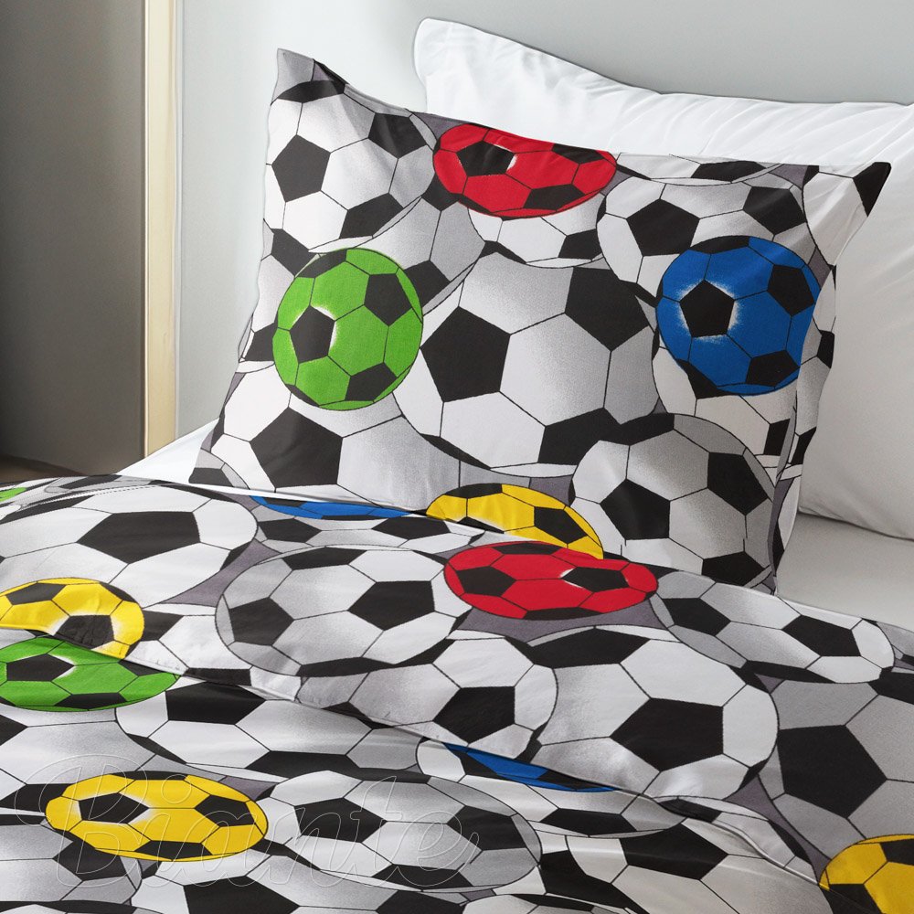 Dětské bavlněné ložní povlečení Sandra SA-580 Barevné a šedé kopačáky - detail 1 - Biante.cz
