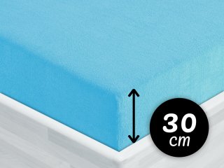 Froté napínacie prestieradlo na vysoký matrac FR-017 Azúrovo modré - Biante.sk Froté napínacie prestieradlo na vysoký matrac FR-017 Azúrovo modré - Biante.sk